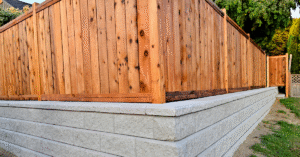 Retaining wall fence